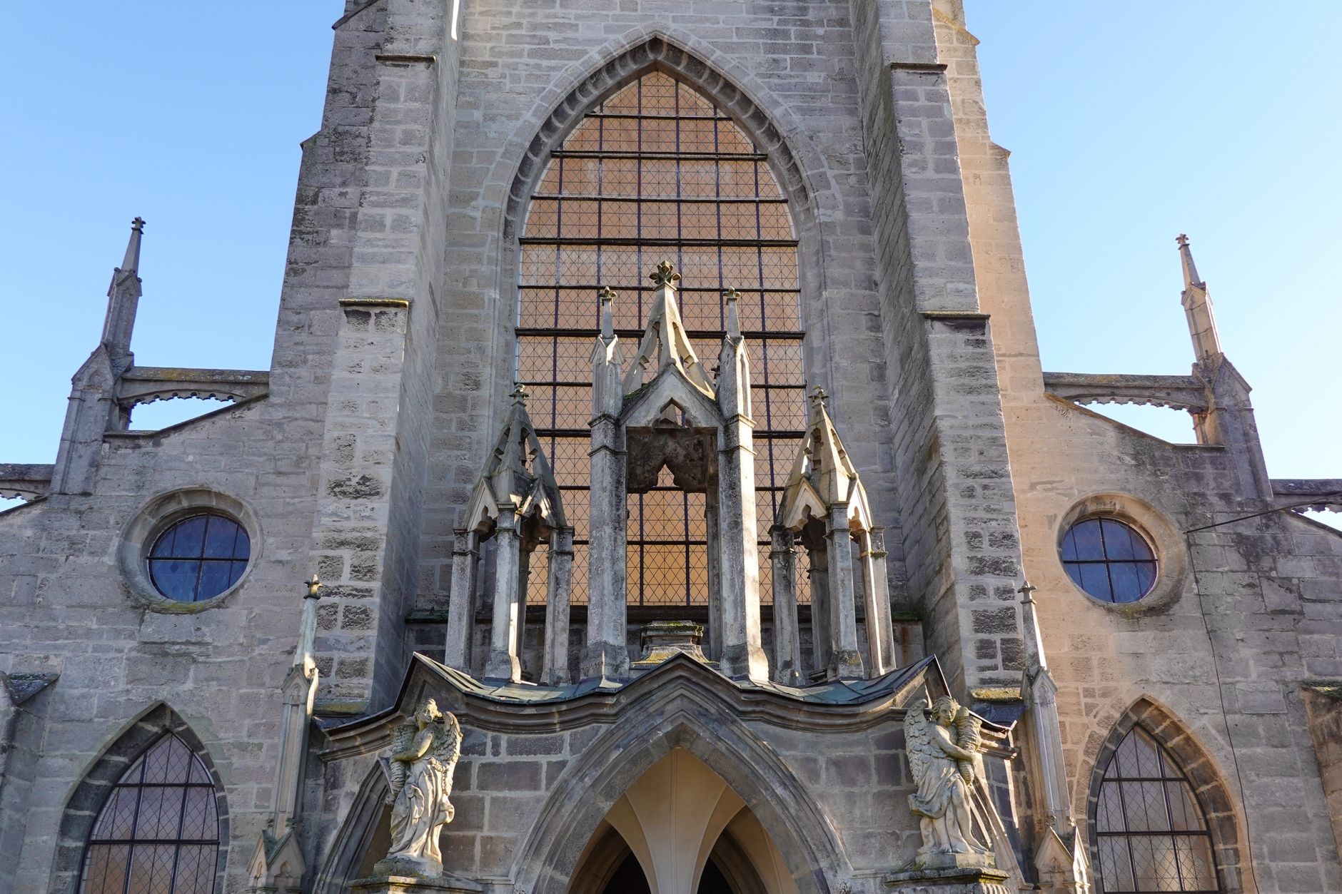 Church of the Assumption in Sedlec, showing Kutná Hora beyond the ossuary.