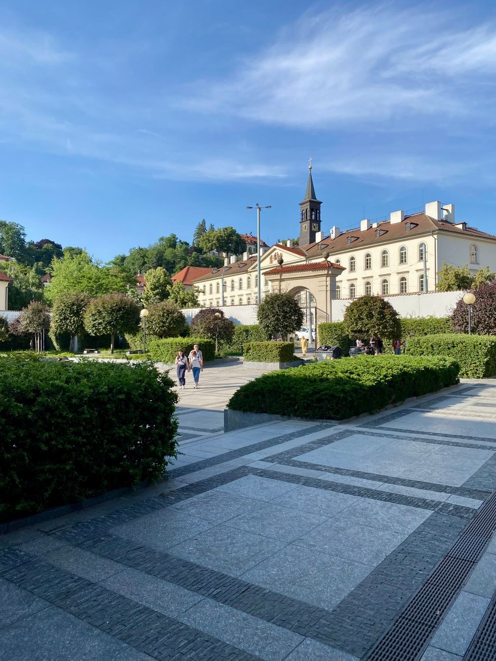 Public Prague park and historic surroundings, suitable for free outdoor activities.