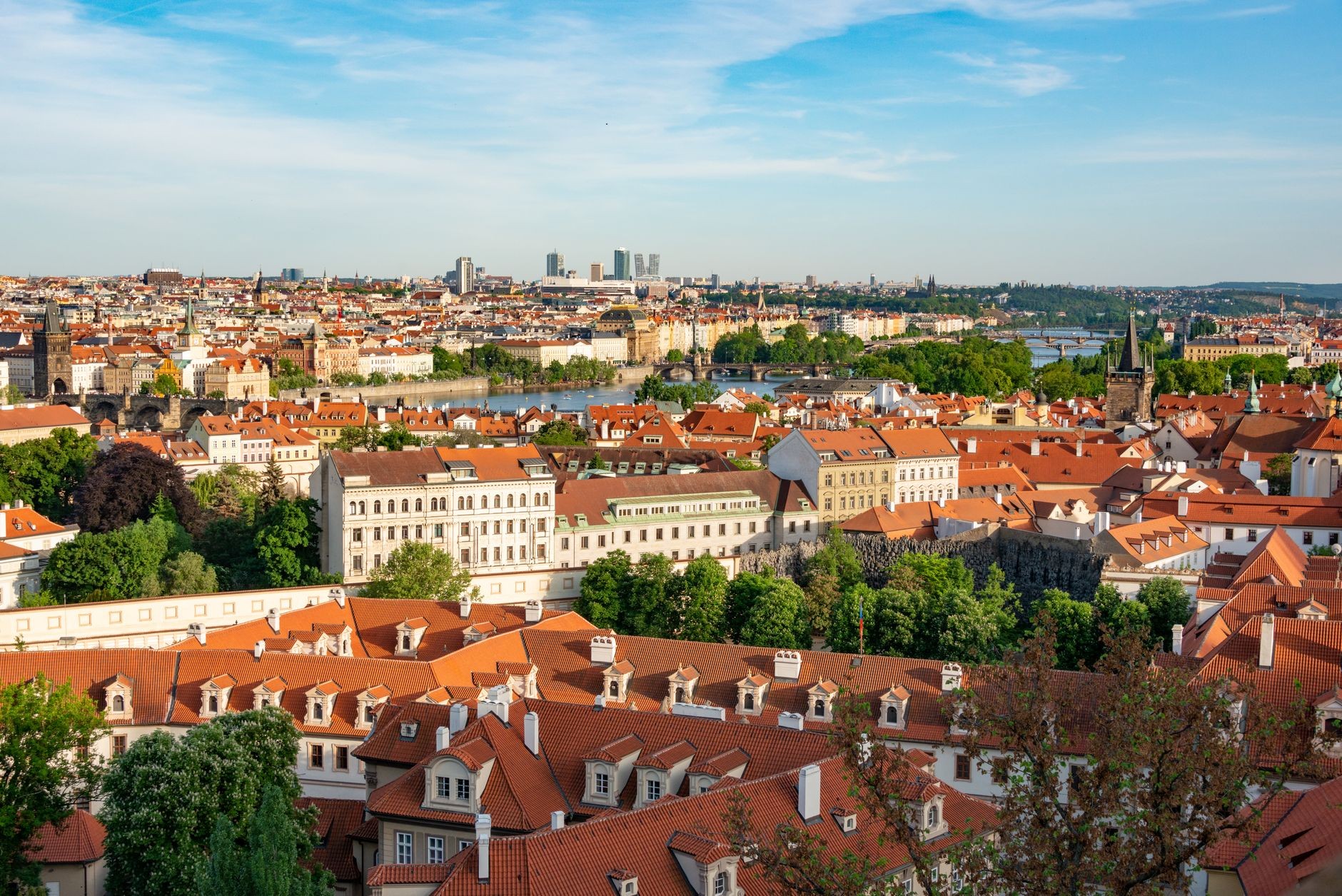 Public cityscape and Charles Bridge, a major sight accessible on foot without admission.