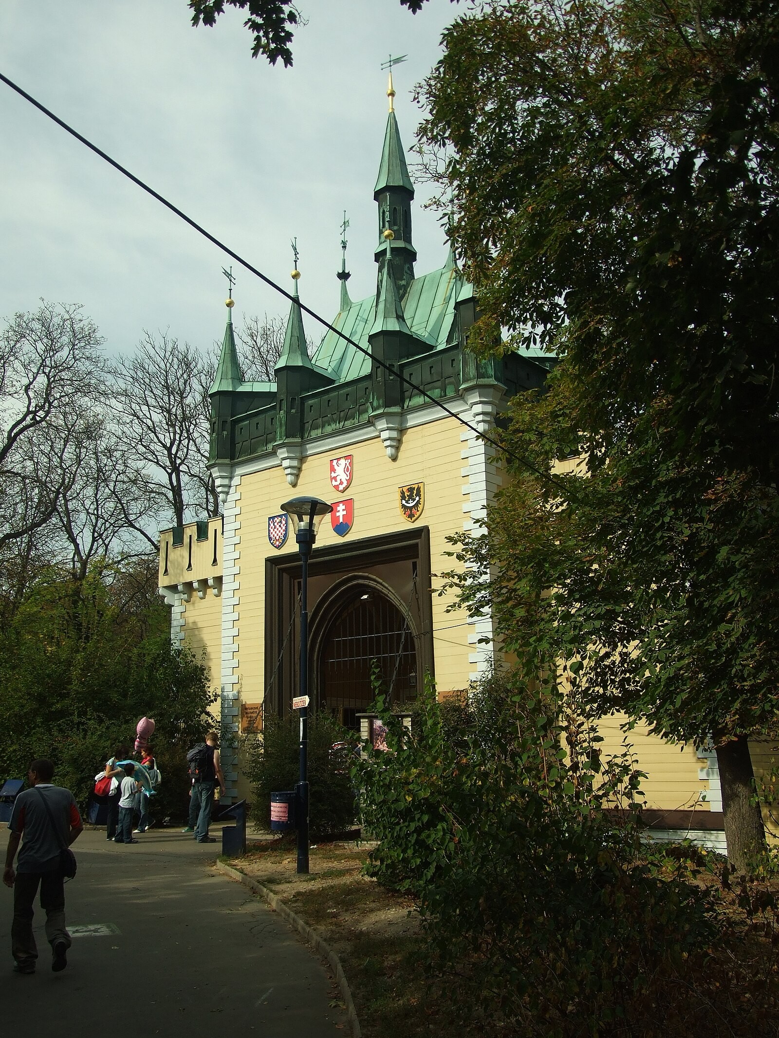 Petřín Mirror Maze building in Prague, a child-friendly attraction.