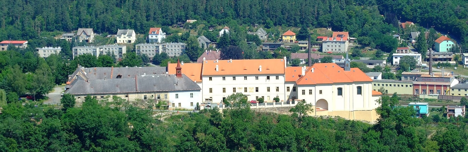 View from Stradonice oppidum toward Nižbor Castle across the valley/river relationship.