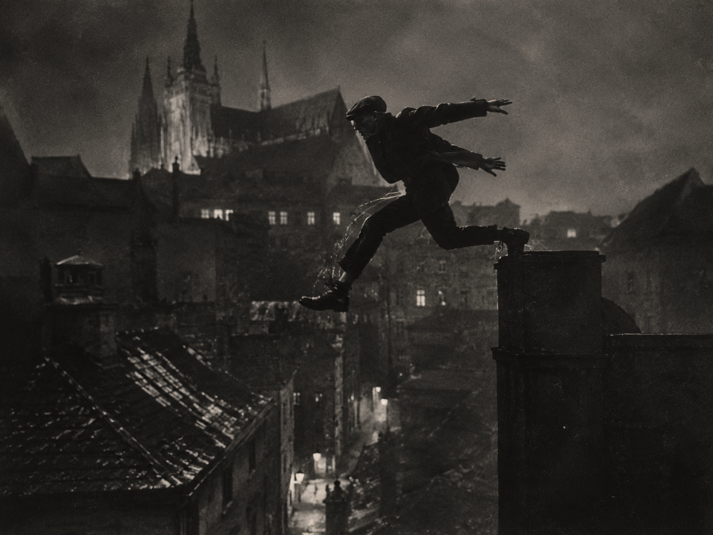 Pérák is not presented as an ancient medieval revenant. Petr Janeček’s research follows a modern Prague legend in which a spring-legged night figure shifts from menace and rumour to anti-German hero and popular-culture icon.