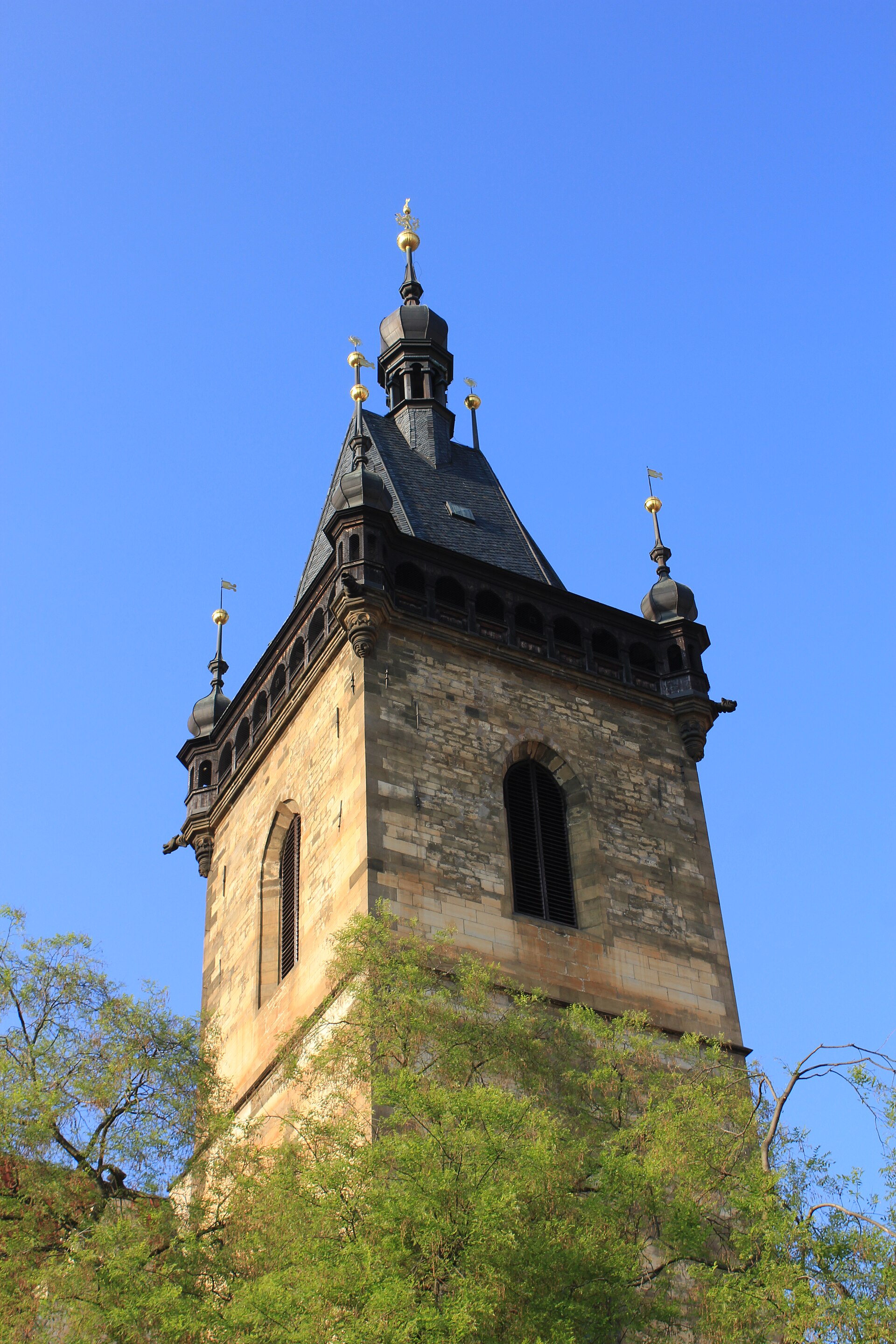 The New Town Hall tower associated with Prague’s First Defenestration.