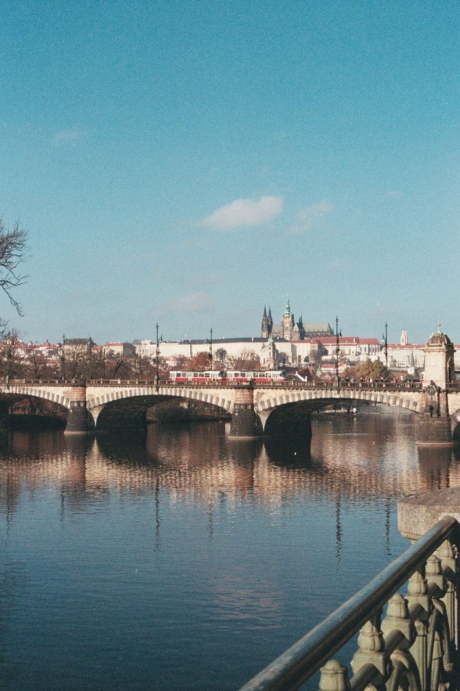 Exact Legion Bridge/Vltava geography is visibly shown.